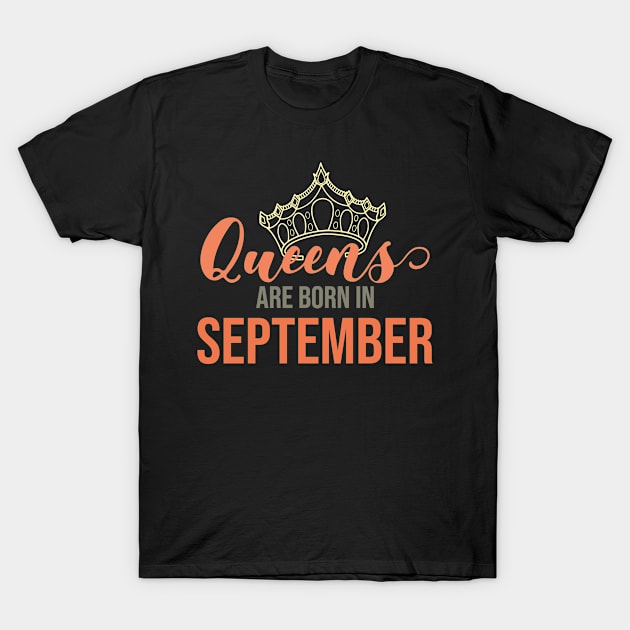 Queens Are Born In September Birthday Graphic T-Shirt by PlusAdore